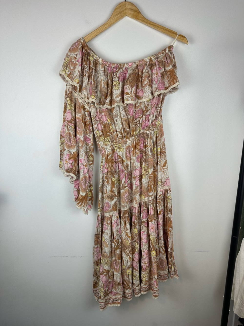 Spell Jungle One-Shoulder Boho Lace Midi Dress Women’s Sz S - Picture 2 of 9
